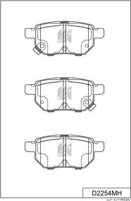 MK Kashiyama D2254MH - Тормозные колодки, дисковые, комплект autospares.lv