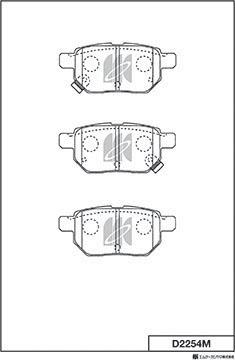 MK Kashiyama D2254M - Тормозные колодки, дисковые, комплект autospares.lv