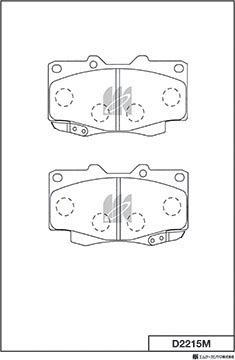 MK Kashiyama D2215M - Тормозные колодки, дисковые, комплект autospares.lv