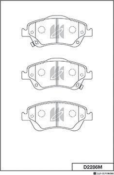 MK Kashiyama D2286M - Тормозные колодки, дисковые, комплект autospares.lv