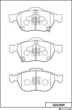 MK Kashiyama D2236M - Тормозные колодки, дисковые, комплект autospares.lv