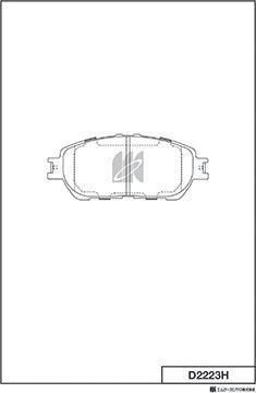 MK Kashiyama D2223H - Тормозные колодки, дисковые, комплект autospares.lv