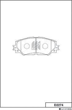 MK Kashiyama D2274 - Тормозные колодки, дисковые, комплект autospares.lv