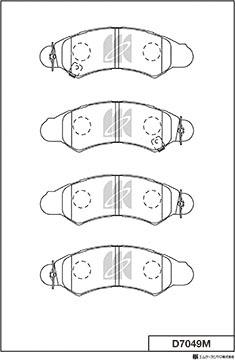MK Kashiyama D7049M - Тормозные колодки, дисковые, комплект autospares.lv