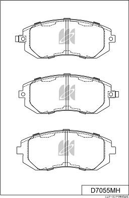 MK Kashiyama D7055MH - Тормозные колодки, дисковые, комплект autospares.lv