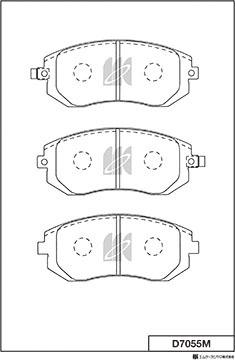 MK Kashiyama D7055M - Тормозные колодки, дисковые, комплект autospares.lv