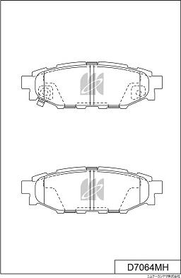 MK Kashiyama D7064MH - Тормозные колодки, дисковые, комплект autospares.lv