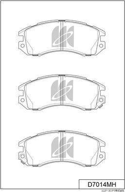 MK Kashiyama D7014MH - Тормозные колодки, дисковые, комплект autospares.lv