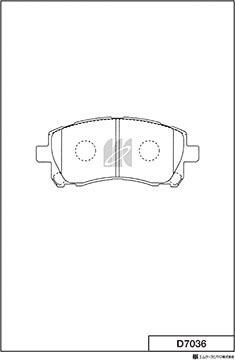 MK Kashiyama D7036 - Тормозные колодки, дисковые, комплект autospares.lv