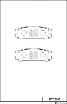 MK Kashiyama D7020M - Тормозные колодки, дисковые, комплект autospares.lv