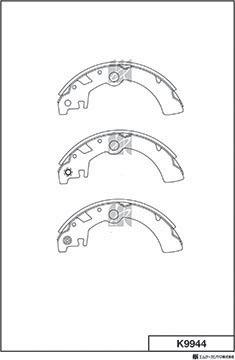 MK Kashiyama K9944 - Комплект тормозных колодок, барабанные autospares.lv