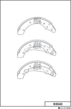 MK Kashiyama K5543 - Комплект тормозных колодок, барабанные autospares.lv