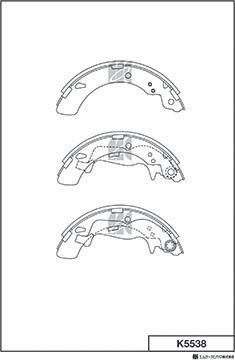 MK Kashiyama K5538 - Комплект тормозных колодок, барабанные autospares.lv