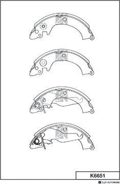 MK Kashiyama K6651 - Комплект тормозных колодок, барабанные autospares.lv