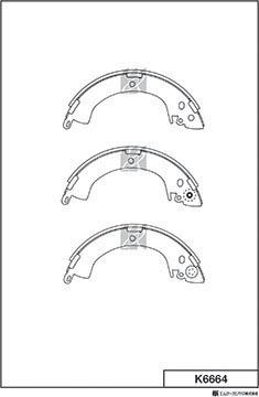 MK Kashiyama K6664 - Комплект тормозных колодок, барабанные autospares.lv