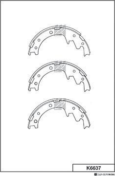 MK Kashiyama K6637 - Комплект тормозных колодок, барабанные autospares.lv