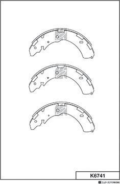 MK Kashiyama K6741 - Комплект тормозных колодок, барабанные autospares.lv