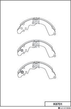 MK Kashiyama K6701 - Комплект тормозных колодок, барабанные autospares.lv