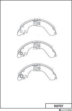 MK Kashiyama K6707 - Комплект тормозных колодок, барабанные autospares.lv