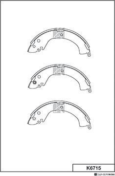 MK Kashiyama K6715 - Комплект тормозных колодок, барабанные autospares.lv