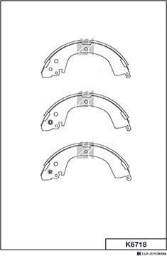 MK Kashiyama K6718 - Комплект тормозных колодок, барабанные autospares.lv