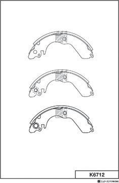 MK Kashiyama K6712 - Комплект тормозных колодок, барабанные autospares.lv