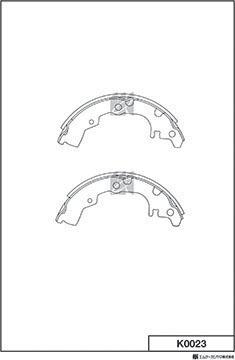 MK Kashiyama K0023 - Комплект тормозных колодок, барабанные autospares.lv