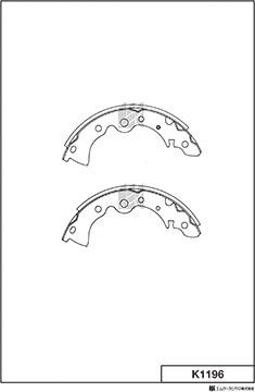 MK Kashiyama K1196 - Комплект тормозных колодок, барабанные autospares.lv