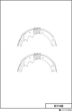 MK Kashiyama K1146 - Комплект тормозных колодок, барабанные autospares.lv