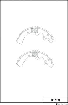 MK Kashiyama K1156 - Комплект тормозных колодок, барабанные autospares.lv