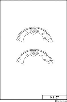 MK Kashiyama K1167 - Комплект тормозных колодок, барабанные autospares.lv