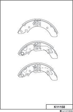 MK Kashiyama K11158 - Комплект тормозных колодок, барабанные autospares.lv