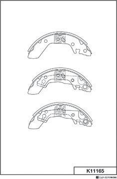 MK Kashiyama K11165 - Комплект тормозных колодок, барабанные autospares.lv