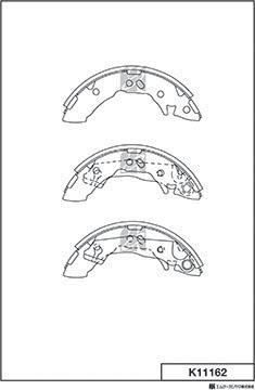 MK Kashiyama K11162 - Комплект тормозных колодок, барабанные autospares.lv