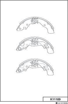 MK Kashiyama K11189 - Комплект тормозных колодок, барабанные autospares.lv