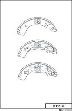 MK Kashiyama K11186 - Комплект тормозных колодок, барабанные autospares.lv