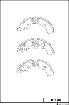 MK Kashiyama K11182 - Комплект тормозных колодок, барабанные autospares.lv