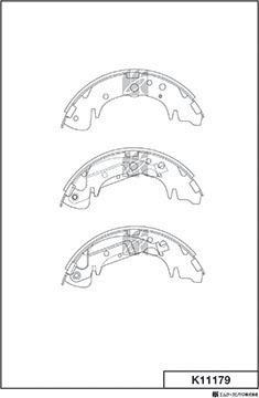 MK Kashiyama K11179 - Комплект тормозных колодок, барабанные autospares.lv