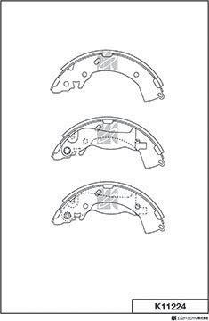 MK Kashiyama K11224 - Комплект тормозных колодок, барабанные autospares.lv