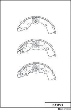 MK Kashiyama K11221 - Комплект тормозных колодок, барабанные autospares.lv