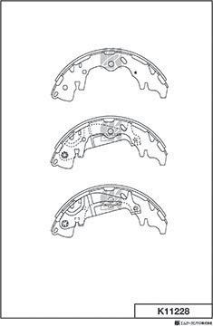 MK Kashiyama K11228 - Комплект тормозных колодок, барабанные autospares.lv