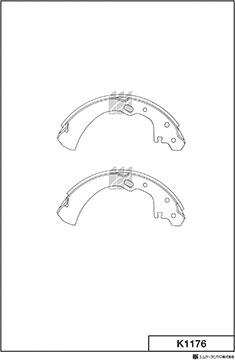 MK Kashiyama K1176 - Комплект тормозных колодок, барабанные autospares.lv