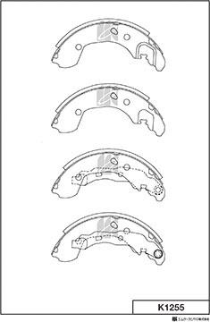 MK Kashiyama K1255 - Комплект тормозных колодок, барабанные autospares.lv