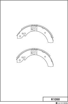 MK Kashiyama K1260 - Комплект тормозных колодок, барабанные autospares.lv