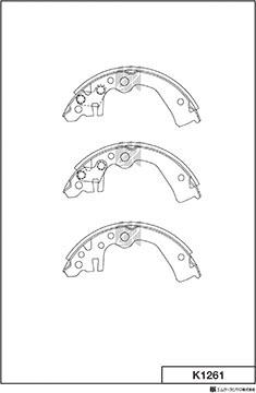 MK Kashiyama K1261 - Комплект тормозных колодок, барабанные autospares.lv