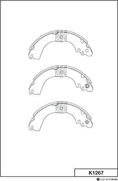 MK Kashiyama K1267 - Комплект тормозных колодок, барабанные autospares.lv