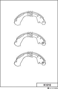 MK Kashiyama K1210 - Комплект тормозных колодок, барабанные autospares.lv