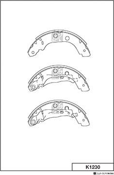 MK Kashiyama K1230 - Комплект тормозных колодок, барабанные autospares.lv