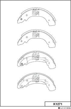 MK Kashiyama K1271 - Комплект тормозных колодок, барабанные autospares.lv