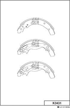 MK Kashiyama K3431 - Комплект тормозных колодок, барабанные autospares.lv